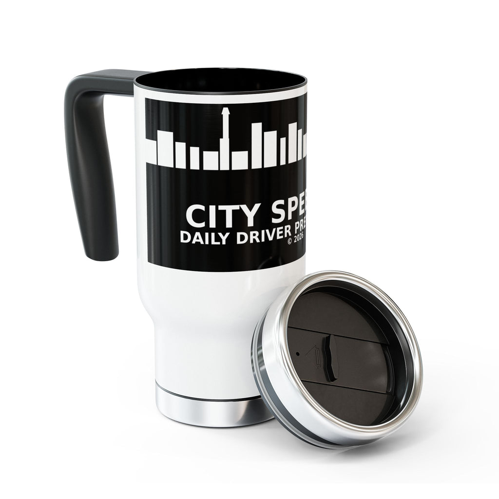 City Speed Co. 14oz Stainless Travel Mug with Handle – Daily Driver Premium Gear