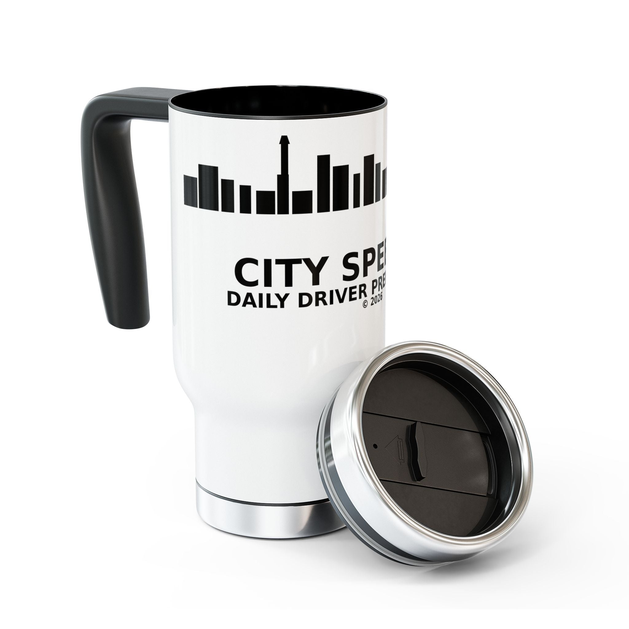 City Speed Co. 14oz Stainless Travel Mug with Handle