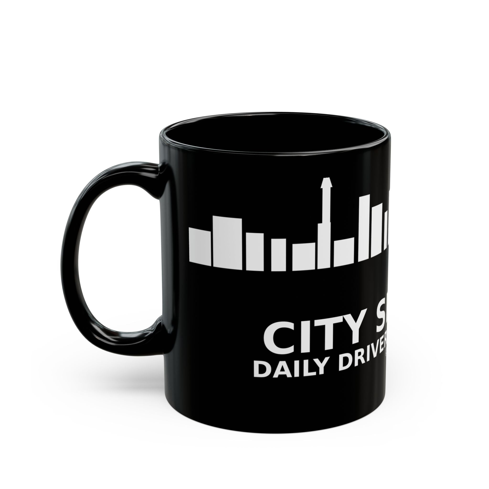 Speed Co. Logo Mug — Black Coffee Cup with White Bar Graphic