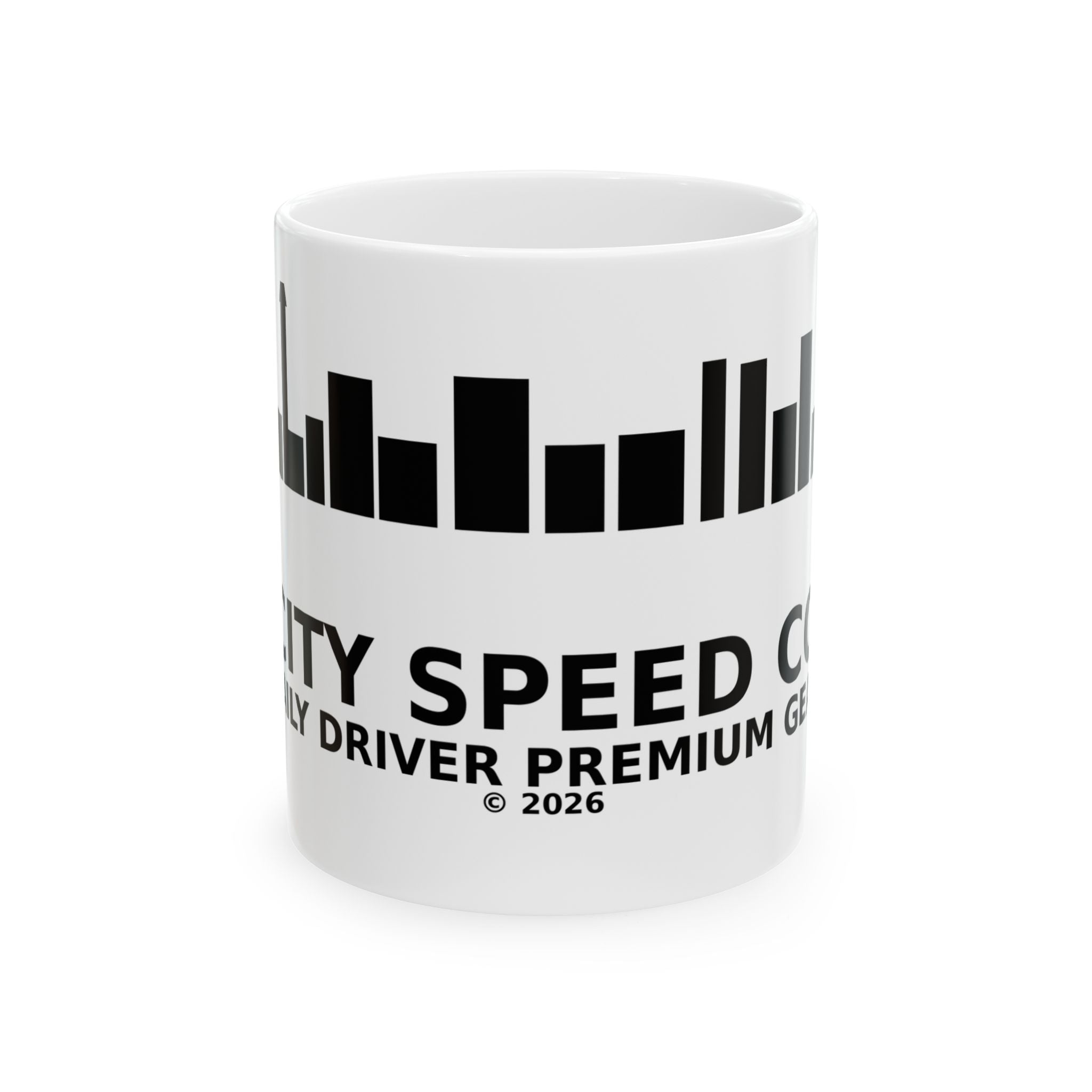 City Speed Co. Ceramic Mug — 'City Speed' Skyline Bar Graph Coffee Cup (11oz & 15oz)